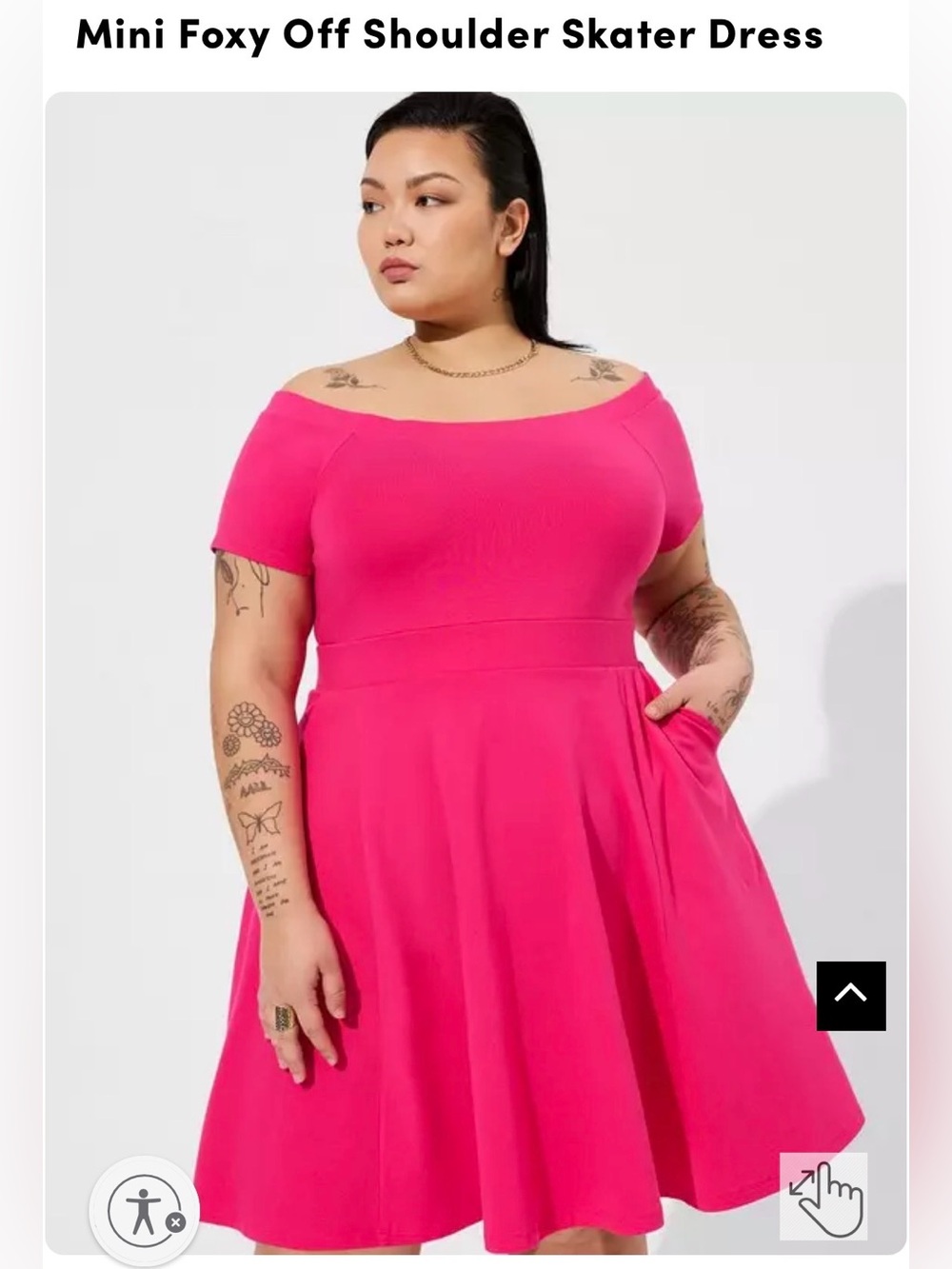 torrid Hot Pink Off-Shoulder Skater Dress